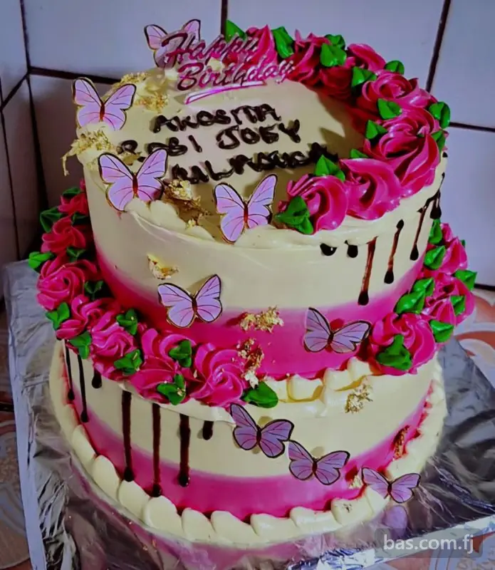Double Tier 8inch n 6inch cakes. Variety of flavors are available to choose from. Lautoka based.