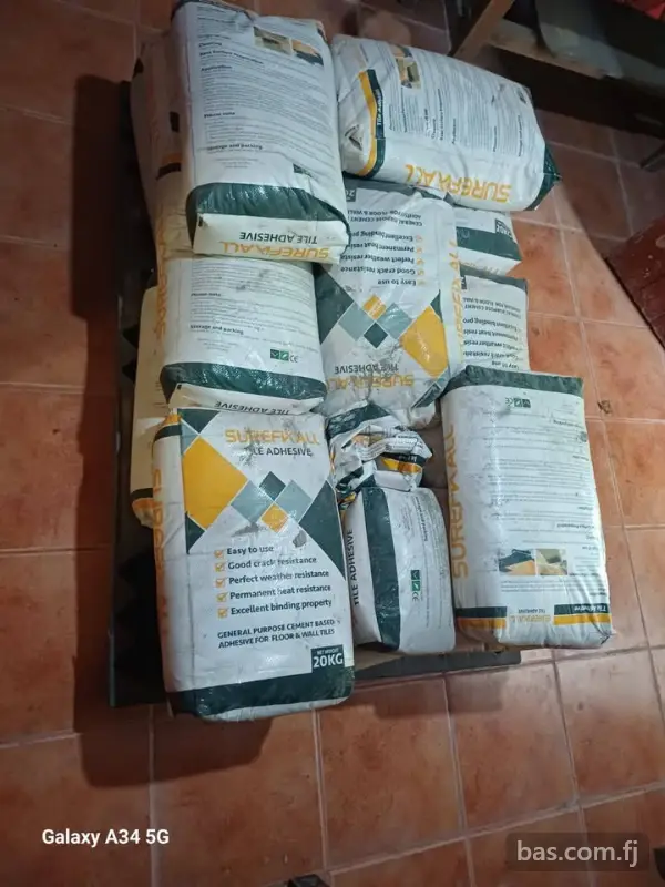 Surefix All Tile Glue for Sale. 12 Bags (New). Bought from Five Square in April. Saweni, Lautoka.