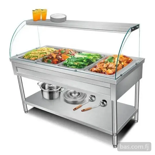 4 tray Electric food warmer display showcase count