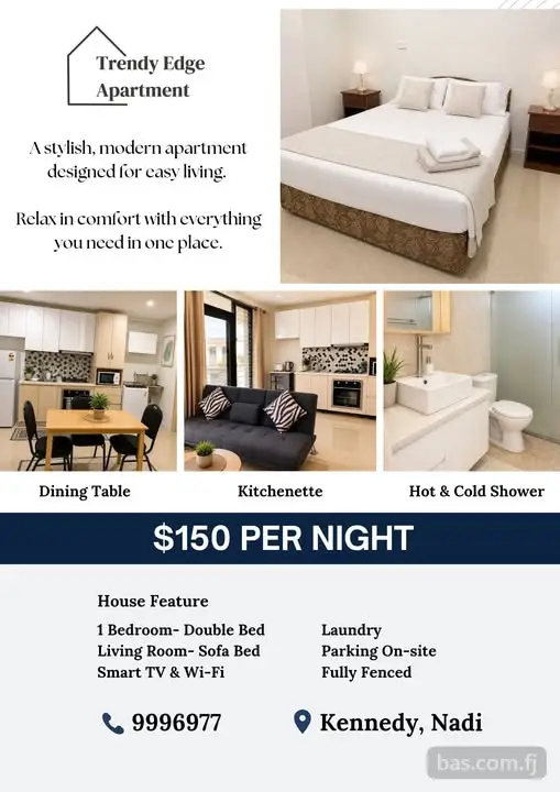 1BR Apartment For Rent in Kennedy, Nadi