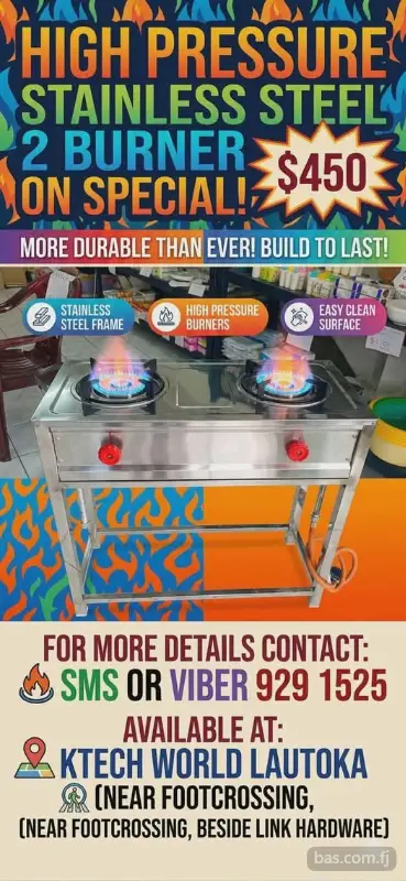 Stainless steel high pressure stove.