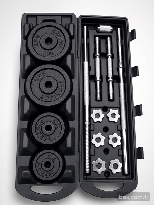 IRON*PRO Cast Iron barbell/dumbbell set. Contains
