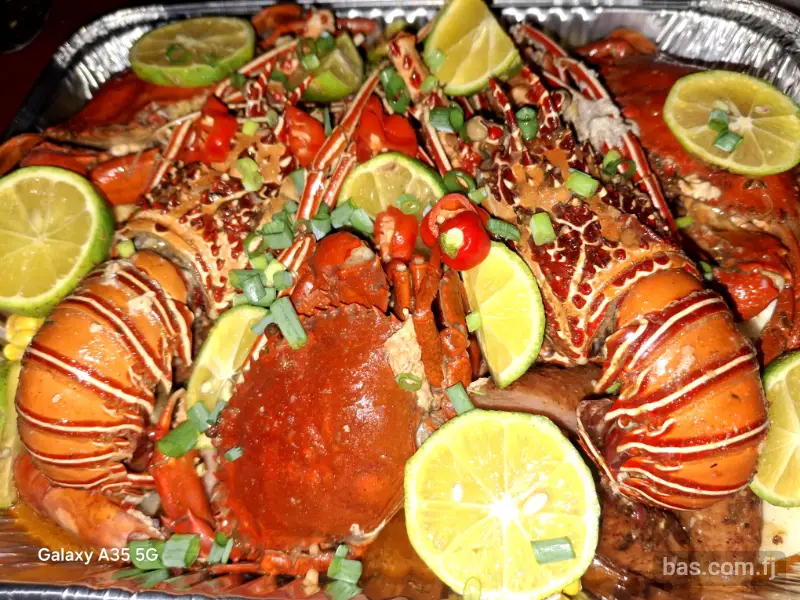 Taking orders for seafood boil