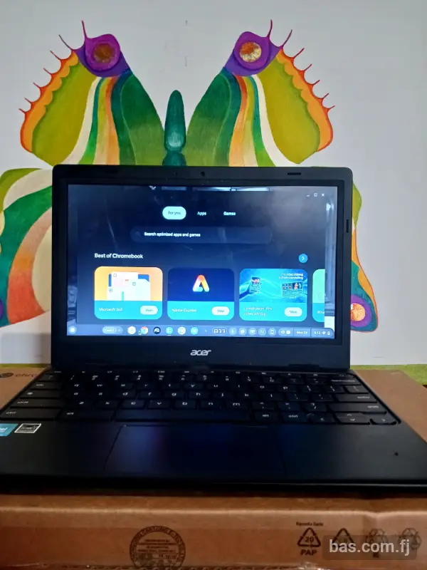 Chromebook still in its box.Black in color. Potable and easily carried around. Price is negotiable.