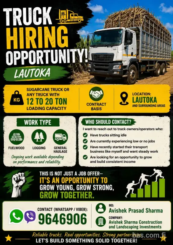 SERIOUS TRUCK OWNERS WANTED at Avishek Sharma Cons